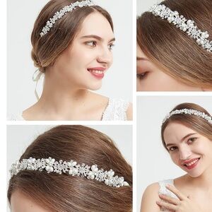 Elegant Pearl and Crystal Floral Hair accessory